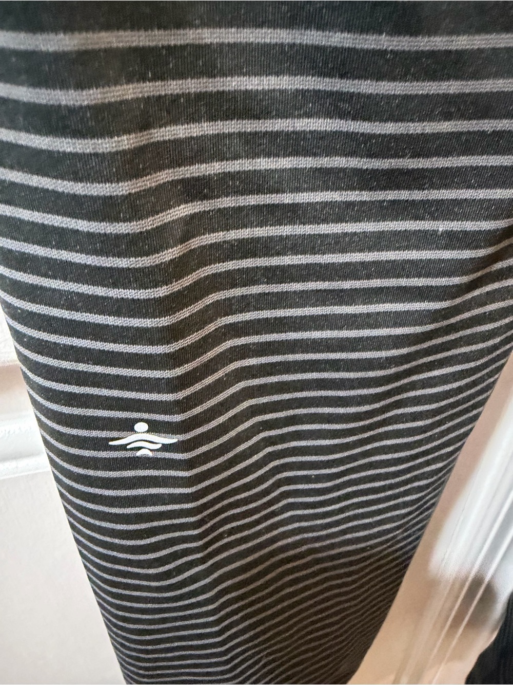 Halara Full Length Striped Leggings Side Pocket Drawstring Black Gray S - Picture 6 of 8